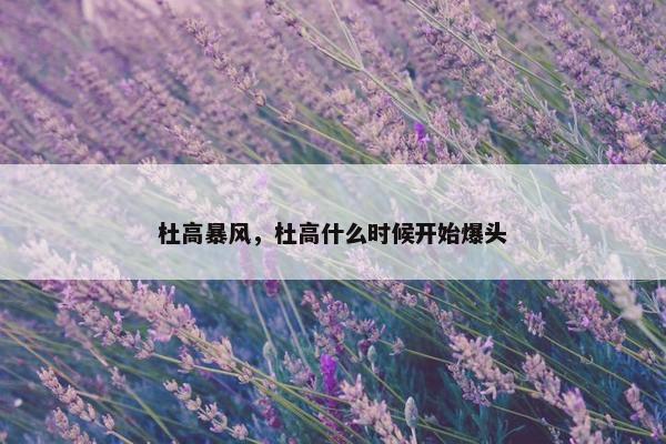 杜高暴风,杜高什么时候开始爆头