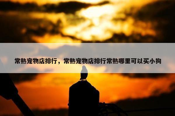 常熟宠物店排行，常熟宠物店排行常熟哪里可以买小狗