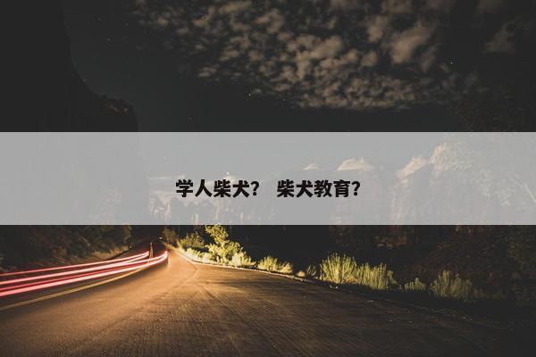 学人柴犬？ 柴犬教育？