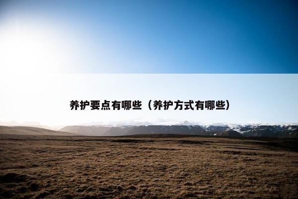 养护要点有哪些（养护方式有哪些）
