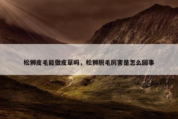 松狮皮毛能做皮草吗，松狮脱毛厉害是怎么回事