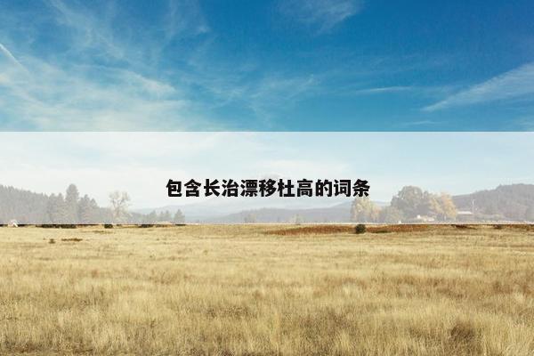 包含长治漂移杜高的词条