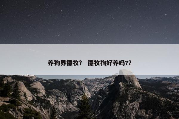 养狗界德牧？ 德牧狗好养吗?？