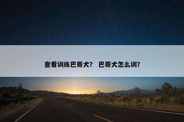 查看训练巴哥犬？ 巴哥犬怎么训？