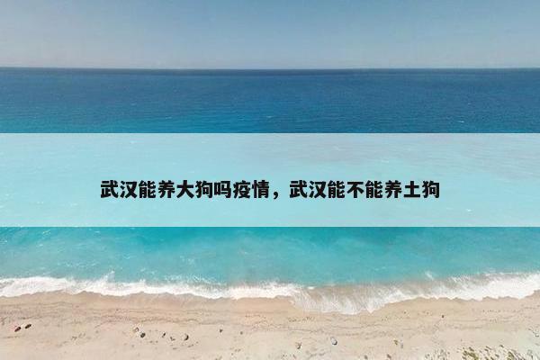 武汉能养大狗吗疫情，武汉能不能养土狗