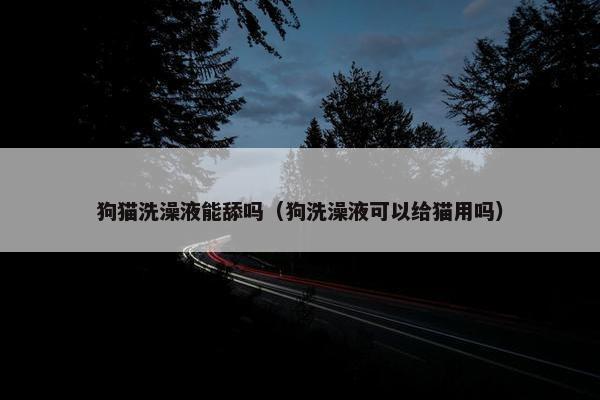 狗猫洗澡液能舔吗（狗洗澡液可以给猫用吗）