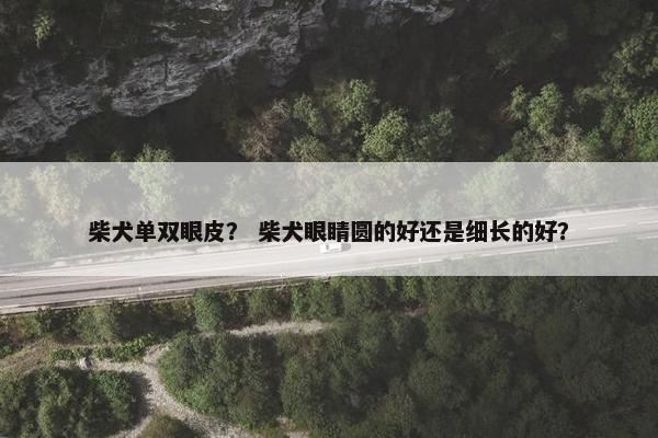 柴犬单双眼皮？ 柴犬眼睛圆的好还是细长的好？