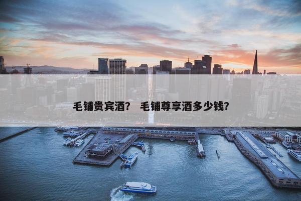 毛铺贵宾酒？ 毛铺尊享酒多少钱？