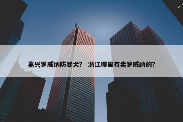 嘉兴罗威纳防暴犬？ 浙江哪里有卖罗威纳的？