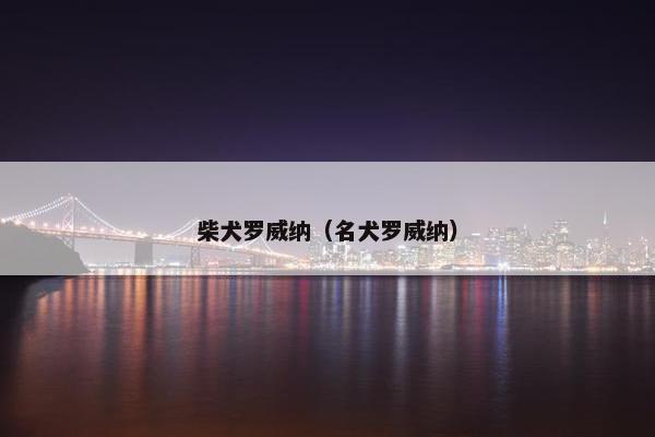 柴犬罗威纳（名犬罗威纳）