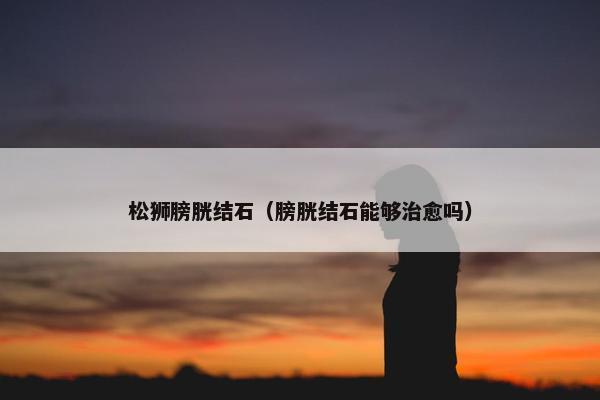 松狮膀胱结石（膀胱结石能够治愈吗）