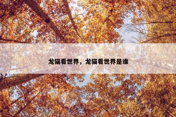 龙猫看世界，龙猫看世界是谁