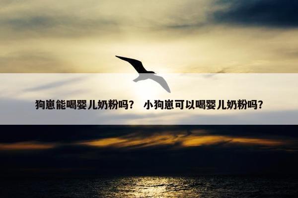 狗崽能喝婴儿奶粉吗? 小狗崽可以喝婴儿奶粉吗?