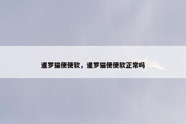暹罗猫便便软，暹罗猫便便软正常吗