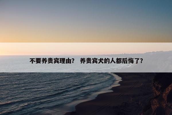 不要养贵宾理由？ 养贵宾犬的人都后悔了？
