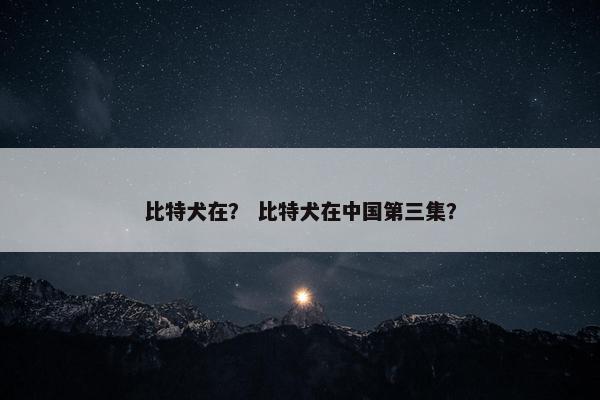 比特犬在？ 比特犬在中国第三集？