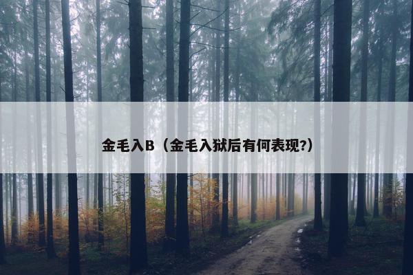 金毛入B(金毛入狱后有何表现?)