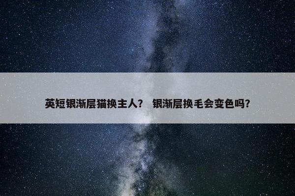 英短银渐层猫换主人？ 银渐层换毛会变色吗？