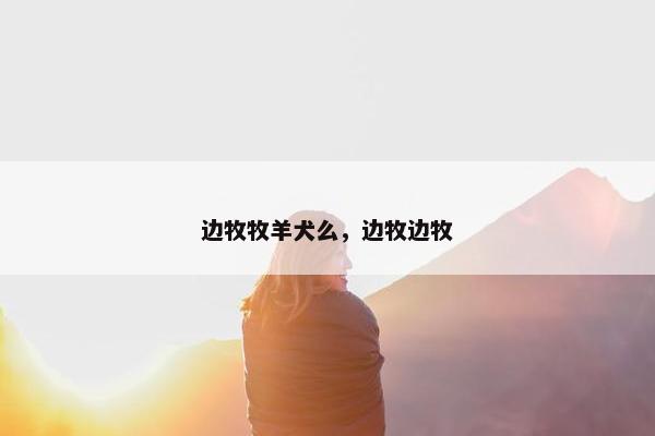 边牧牧羊犬么，边牧边牧