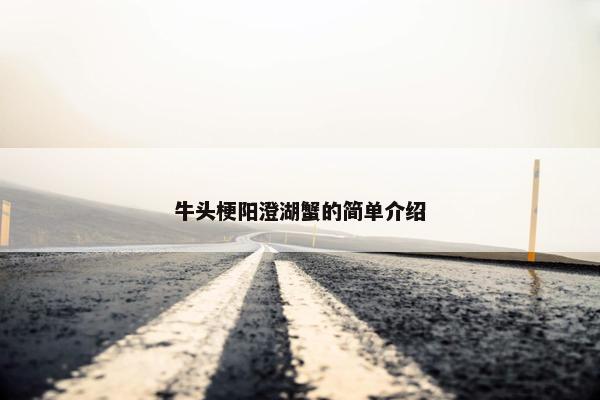牛头梗阳澄湖蟹的简单介绍