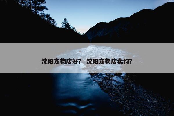 沈阳宠物店好? 沈阳宠物店卖狗?