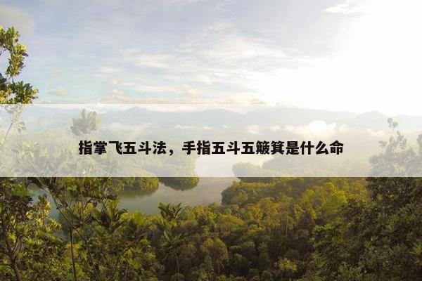 指掌飞五斗法，手指五斗五簸箕是什么命