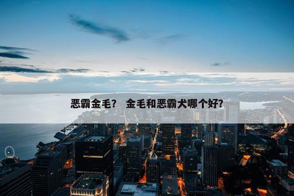 恶霸金毛？ 金毛和恶霸犬哪个好？