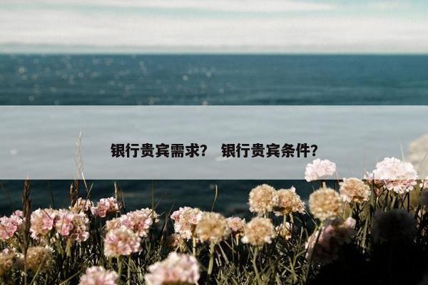 银行贵宾需求？ 银行贵宾条件？