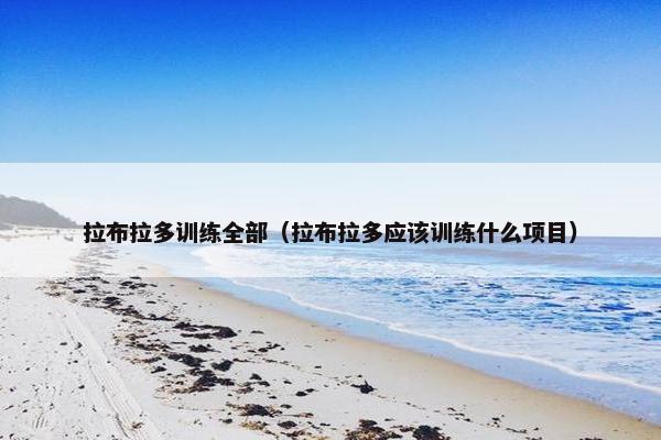 拉布拉多训练全部（拉布拉多应该训练什么项目）