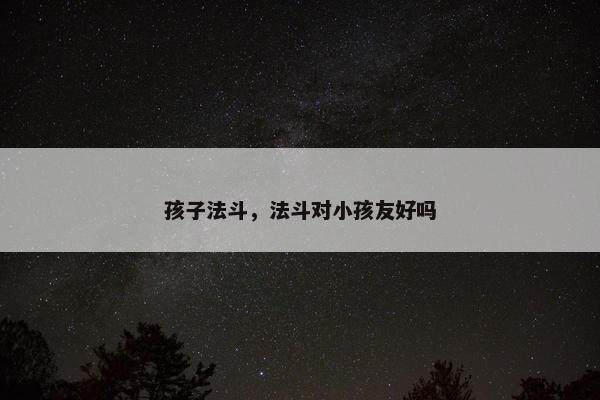 孩子法斗，法斗对小孩友好吗