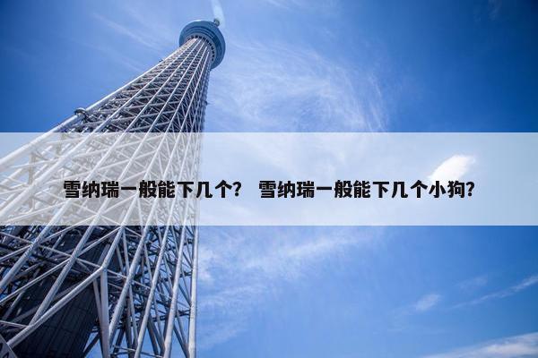 雪纳瑞一般能下几个？ 雪纳瑞一般能下几个小狗？