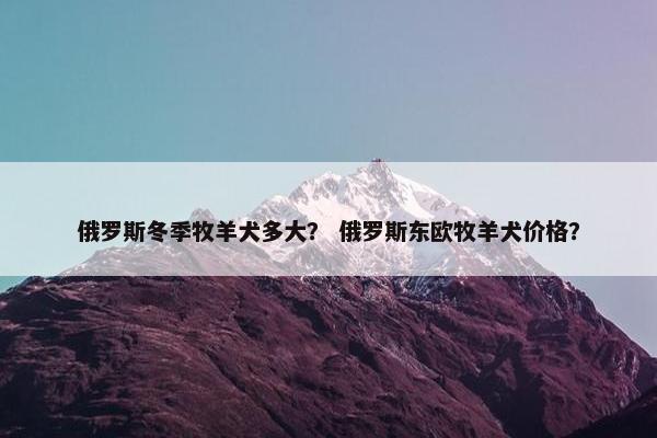 俄罗斯冬季牧羊犬多大？ 俄罗斯东欧牧羊犬价格？