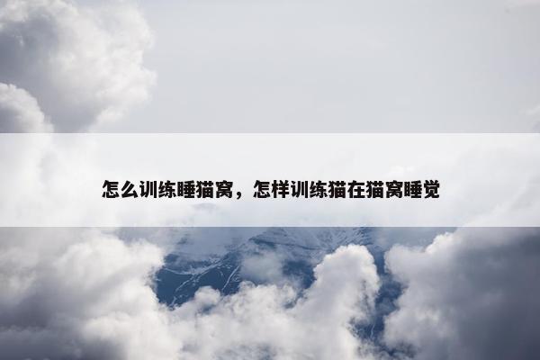 怎么训练睡猫窝，怎样训练猫在猫窝睡觉