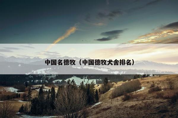 中国名德牧（中国德牧犬舍排名）