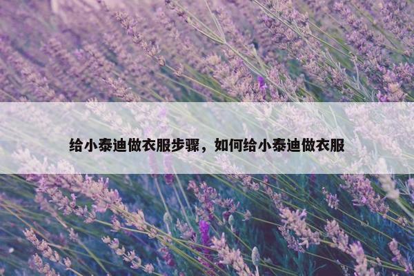 给小泰迪做衣服步骤，如何给小泰迪做衣服