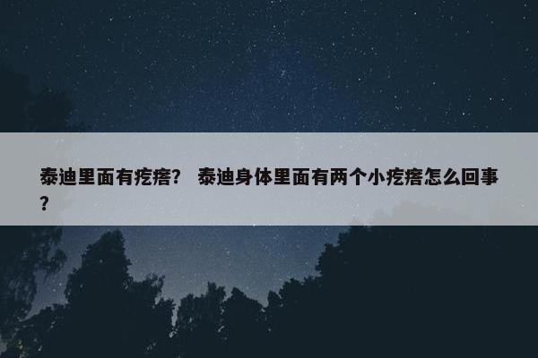 泰迪里面有疙瘩？ 泰迪身体里面有两个小疙瘩怎么回事？