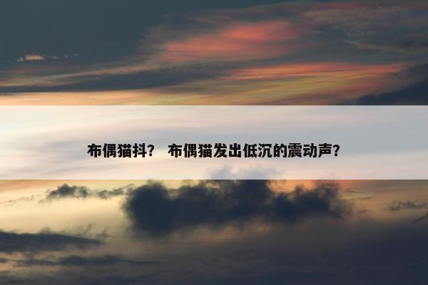 布偶猫抖？ 布偶猫发出低沉的震动声？