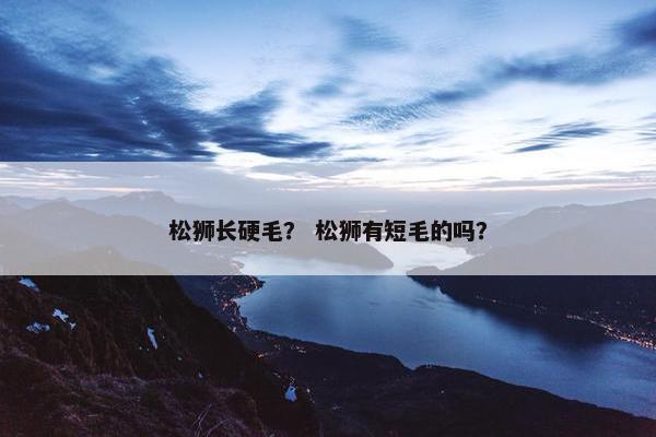 松狮长硬毛？ 松狮有短毛的吗？