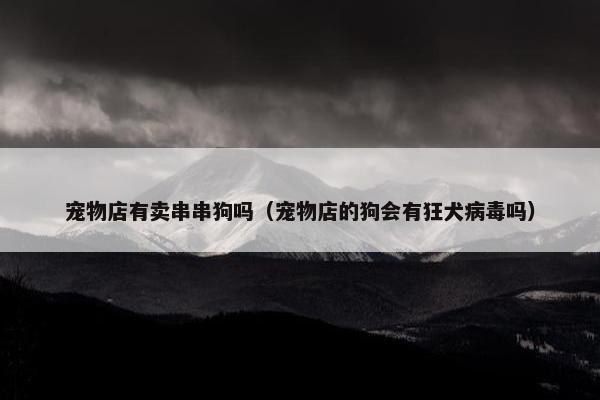 宠物店有卖串串狗吗（宠物店的狗会有狂犬病毒吗）