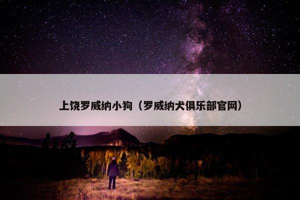 上饶罗威纳小狗(罗威纳犬俱乐部官网)