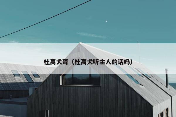 杜高犬聋（杜高犬听主人的话吗）