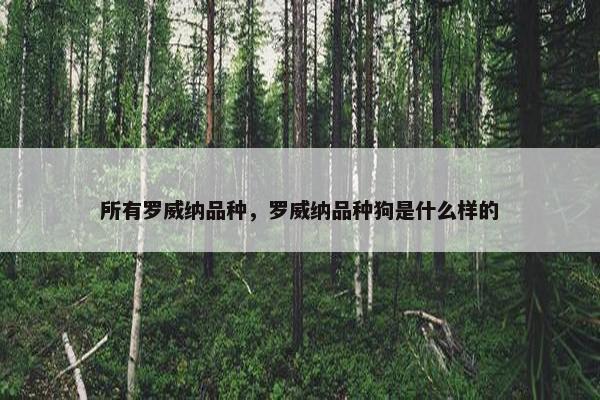 所有罗威纳品种，罗威纳品种狗是什么样的
